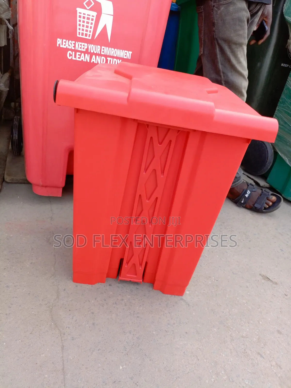 45 Liters Red Imported Pedal Waste Bin