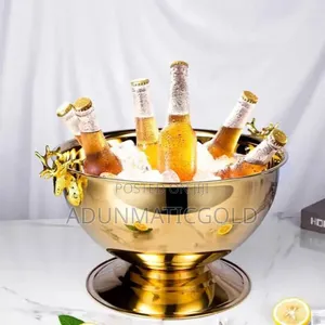 Quality Black Gold Wine,Beer and Champagne Bowl With Deer