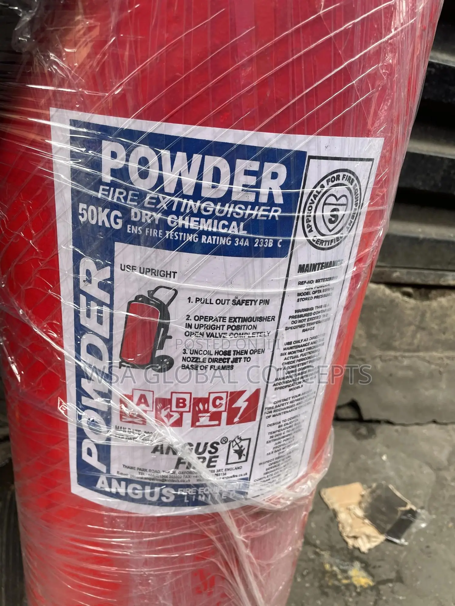 50kg ABC Powder Angus Fire Extinguisher - WSA Global concepts Price: ₦ ...