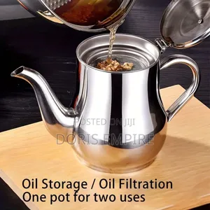 Stainless Oil Filter Storage Jug Can Also Dispense Oil