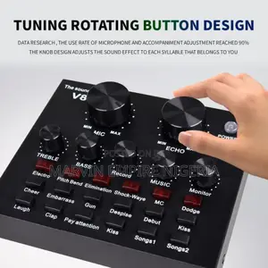 Podcast Microphone With V8 Sound Card Bm800 Kit, Condenser Stand