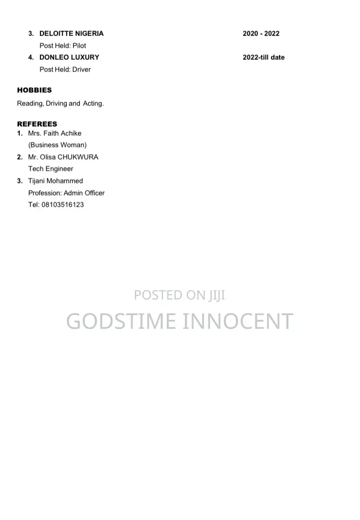 Mr Godstime Innocent OBINNA