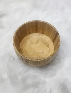 Natural Wooden Soup Bowl and Flat Serving Plate