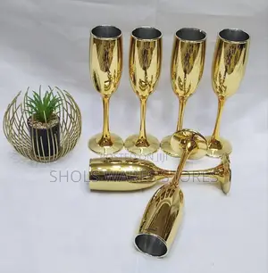 6packs Electroplated Gold /McHampagne/Wine Glass.