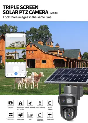 Smart Solar Threes Screen Camera 4G Outdoor/Indoor Solar