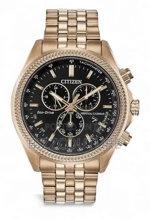 Original Citizen Eco Drive Chronograph Gold Chain Watch