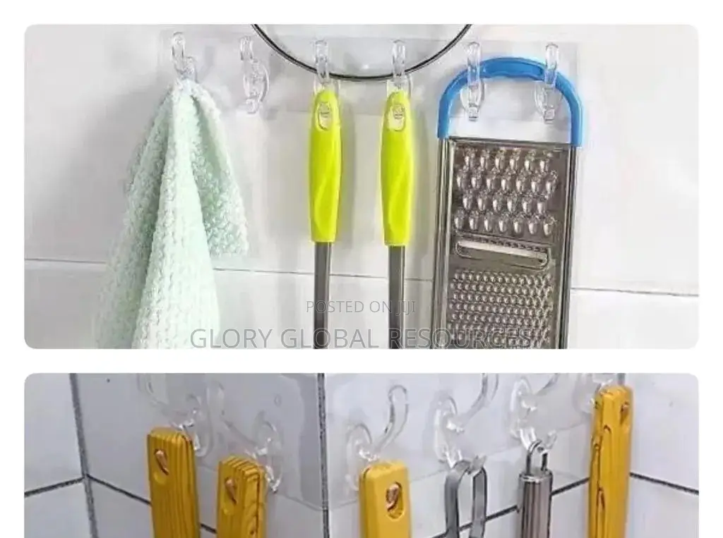 6-Row Self-Adhesive Wall Hook/Hanger