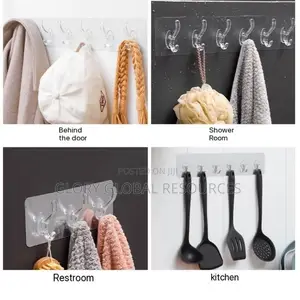 6-Row Self-Adhesive Wall Hook/Hanger