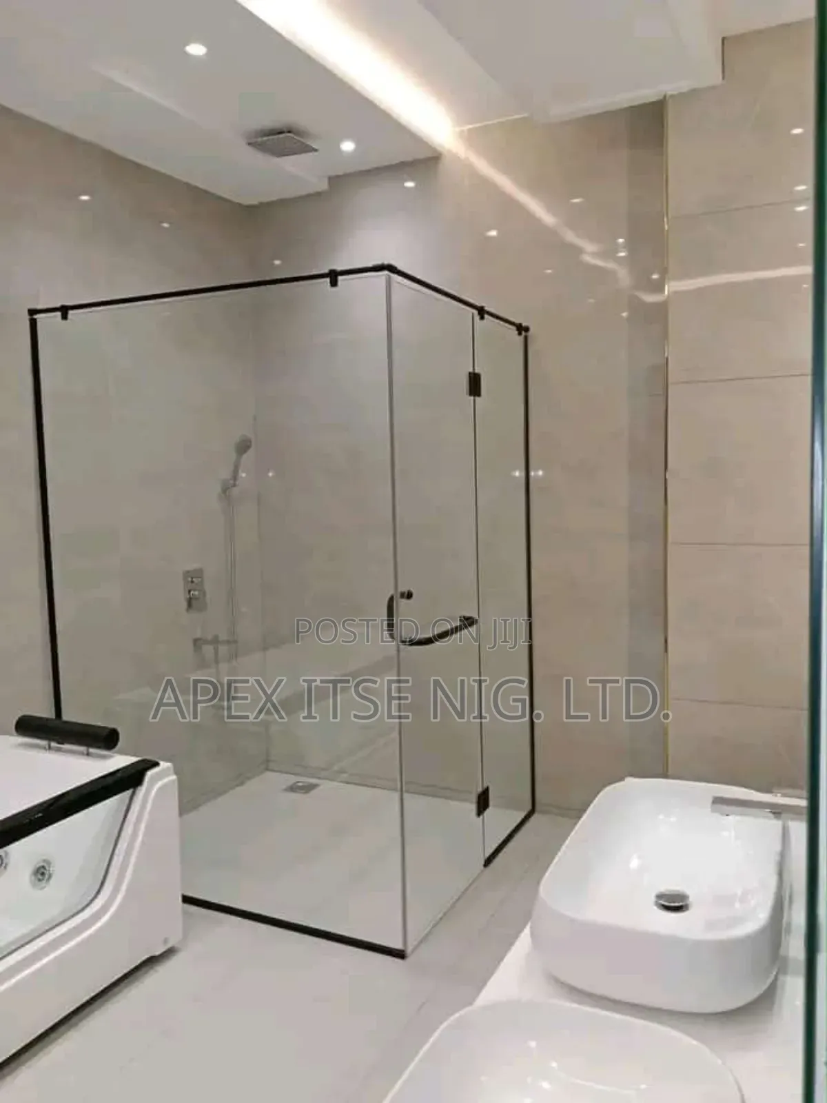 Luxurious Shower Cubicle With Black Frames