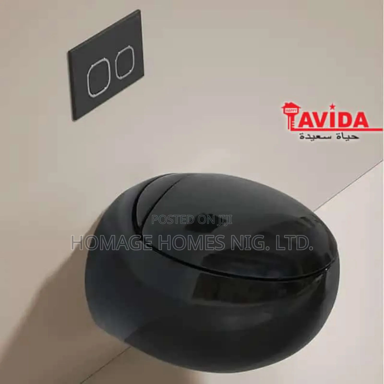 Matt Black Oval Shaped Concealed Wc