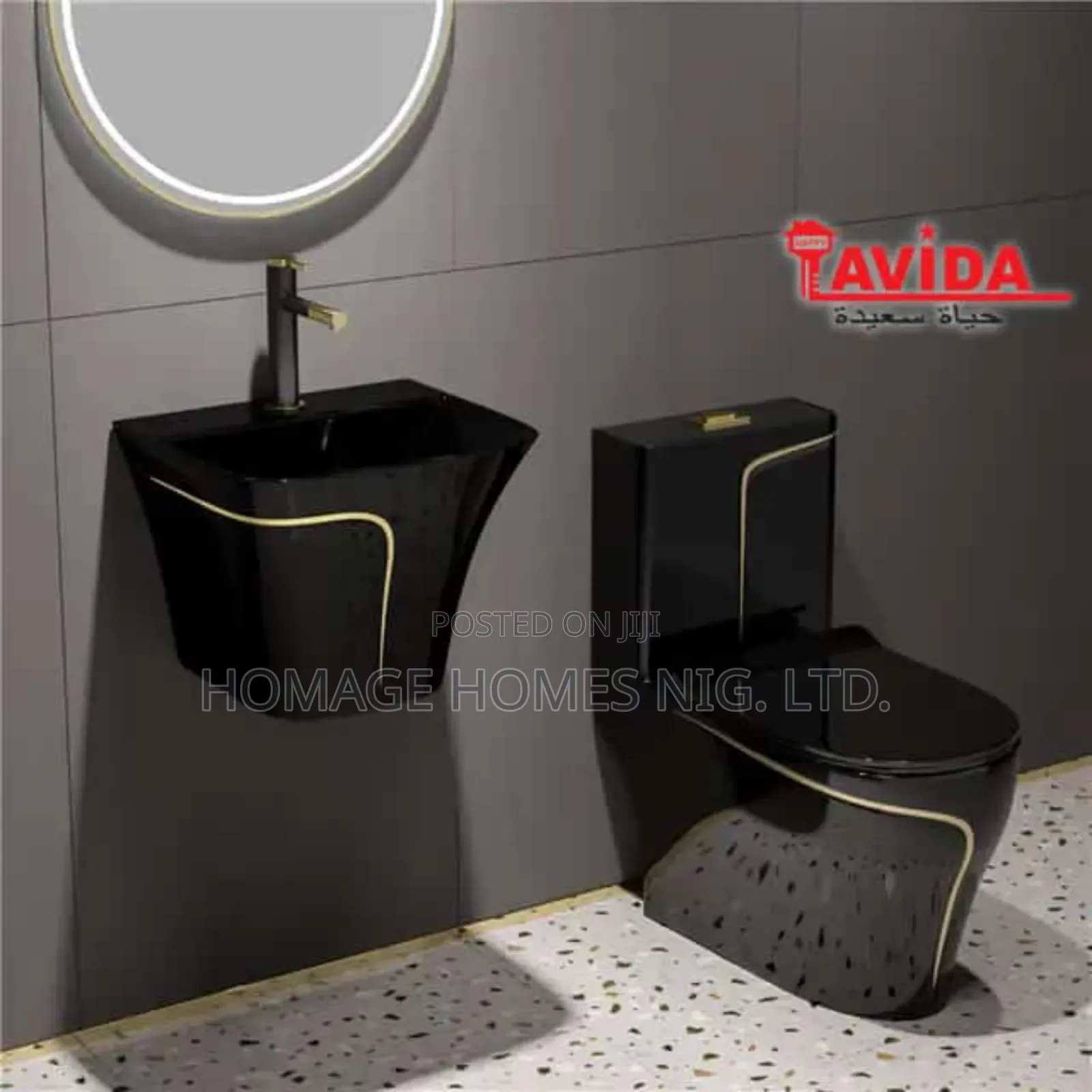 Black Goldline Executive Wc Wit Suspended Basin