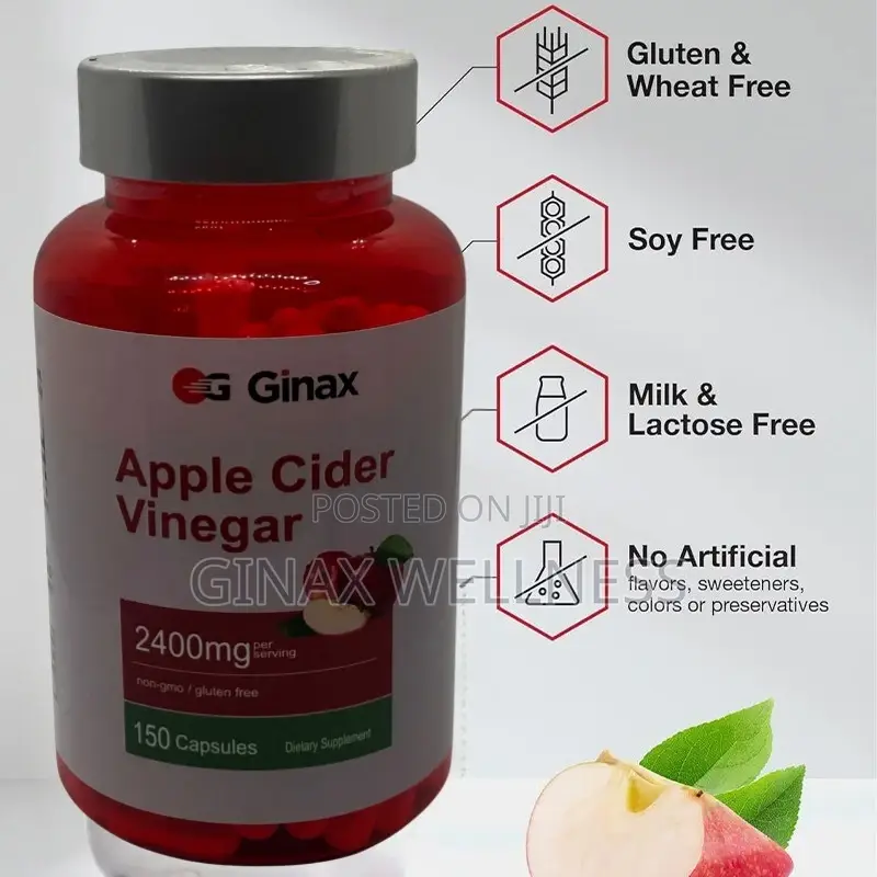 GINAX Apple Cider Vinegar Capsules (150 Capsules, 2400mg)