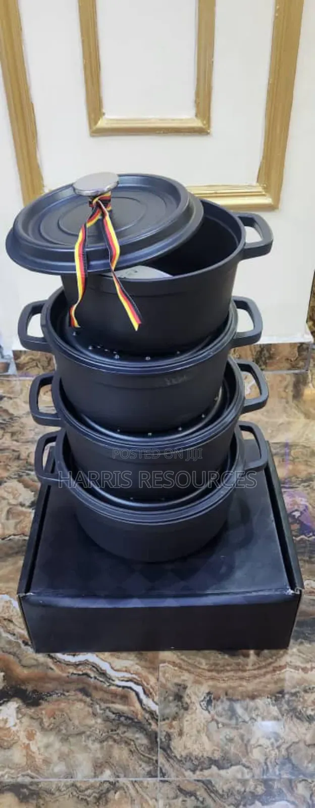 4pcs Iron Caste Enamel Coated Non Stick Pots