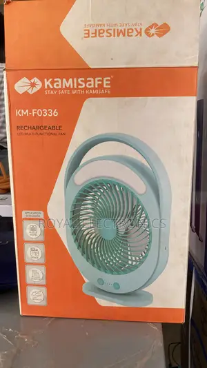 Green Mini Rechargeable Fan 4 Blades With USB Cable KM-F0336