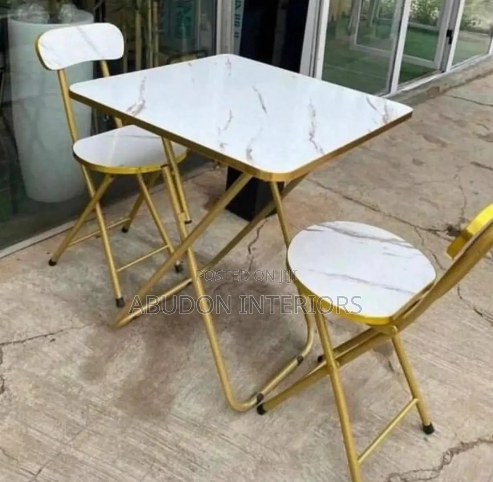 Marble 2 in 1 Tables With Chairs