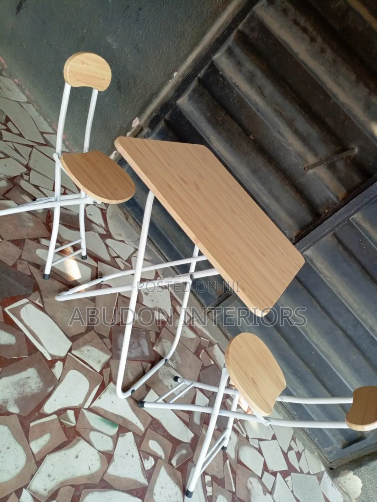 Brown 2 in 1 Table With Chair