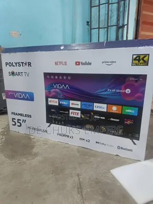 Polystar 55"Inches Uhd Frameless Smart TV With Bluetooth