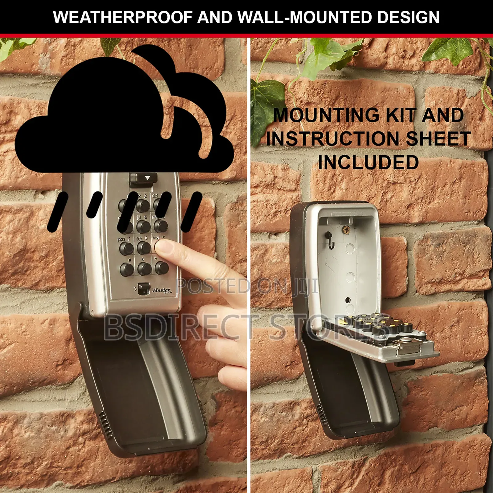 Master Lock Push Button Wall- Mounted Combination Key Safe