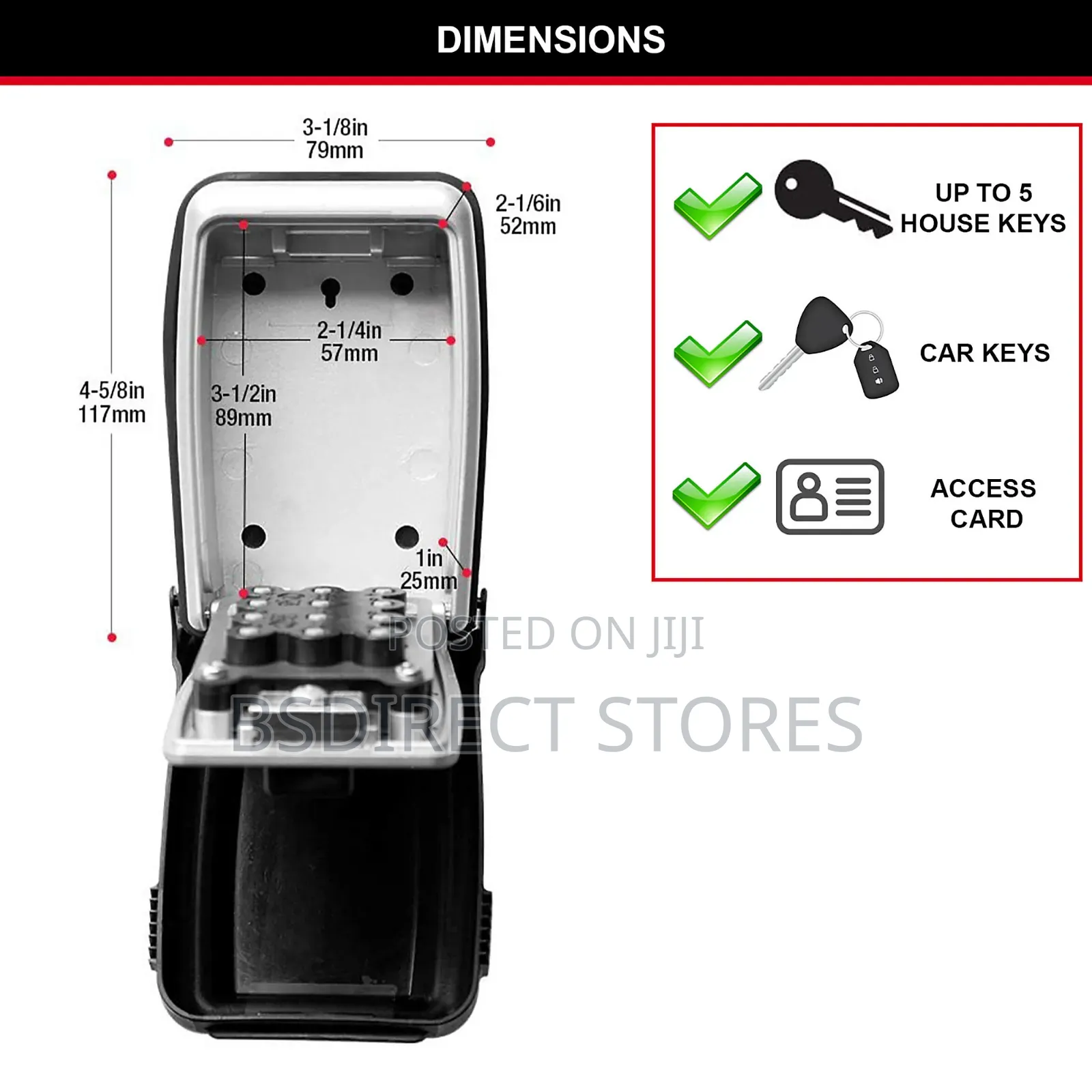Master Lock Push Button Wall- Mounted Combination Key Safe