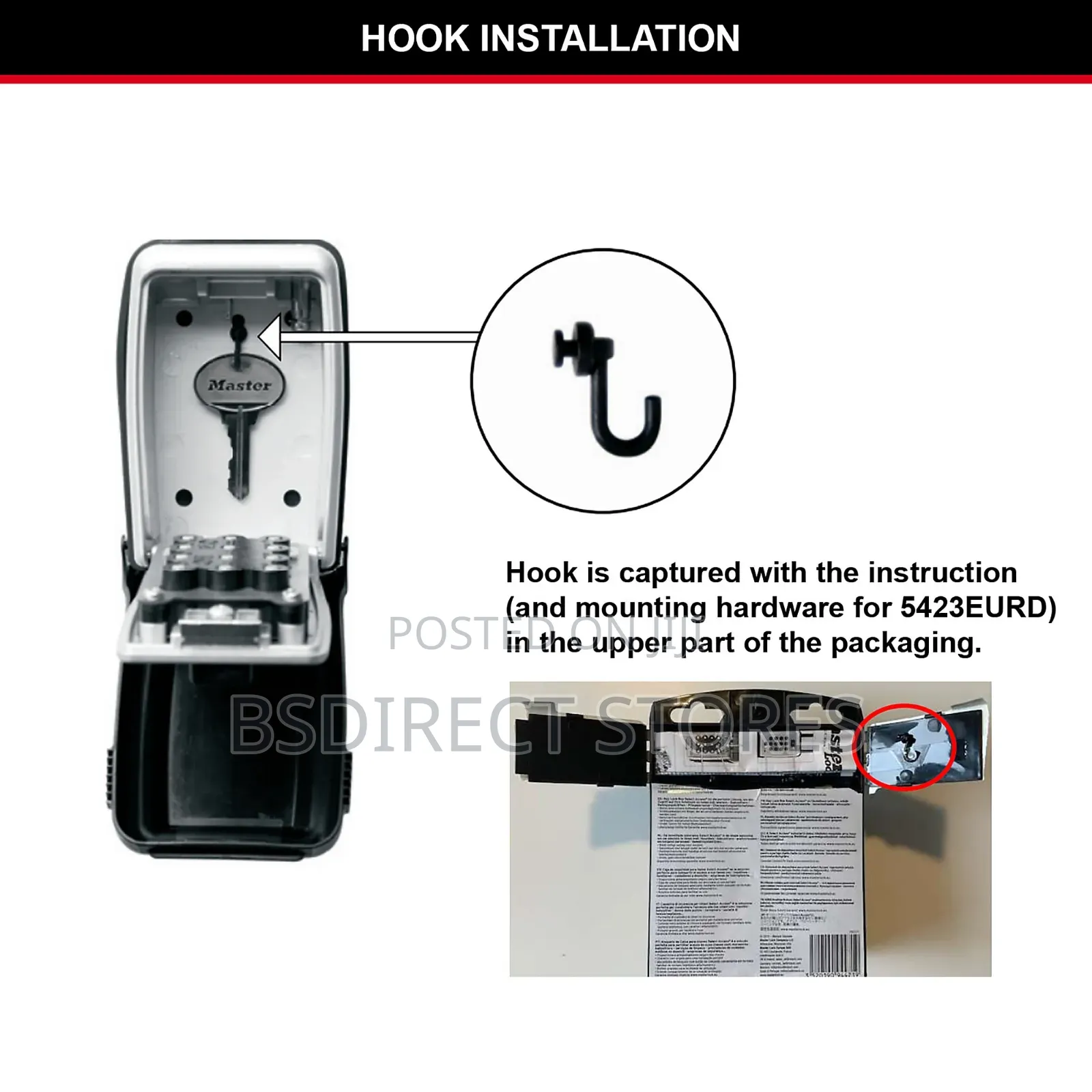 Master Lock Push Button Wall- Mounted Combination Key Safe