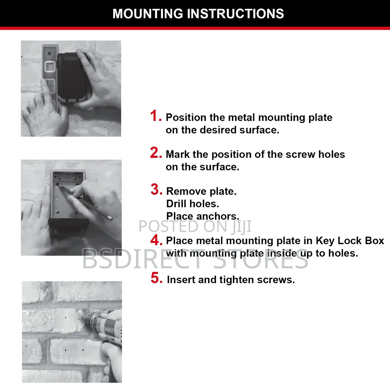 Master Lock Push Button Wall- Mounted Combination Key Safe