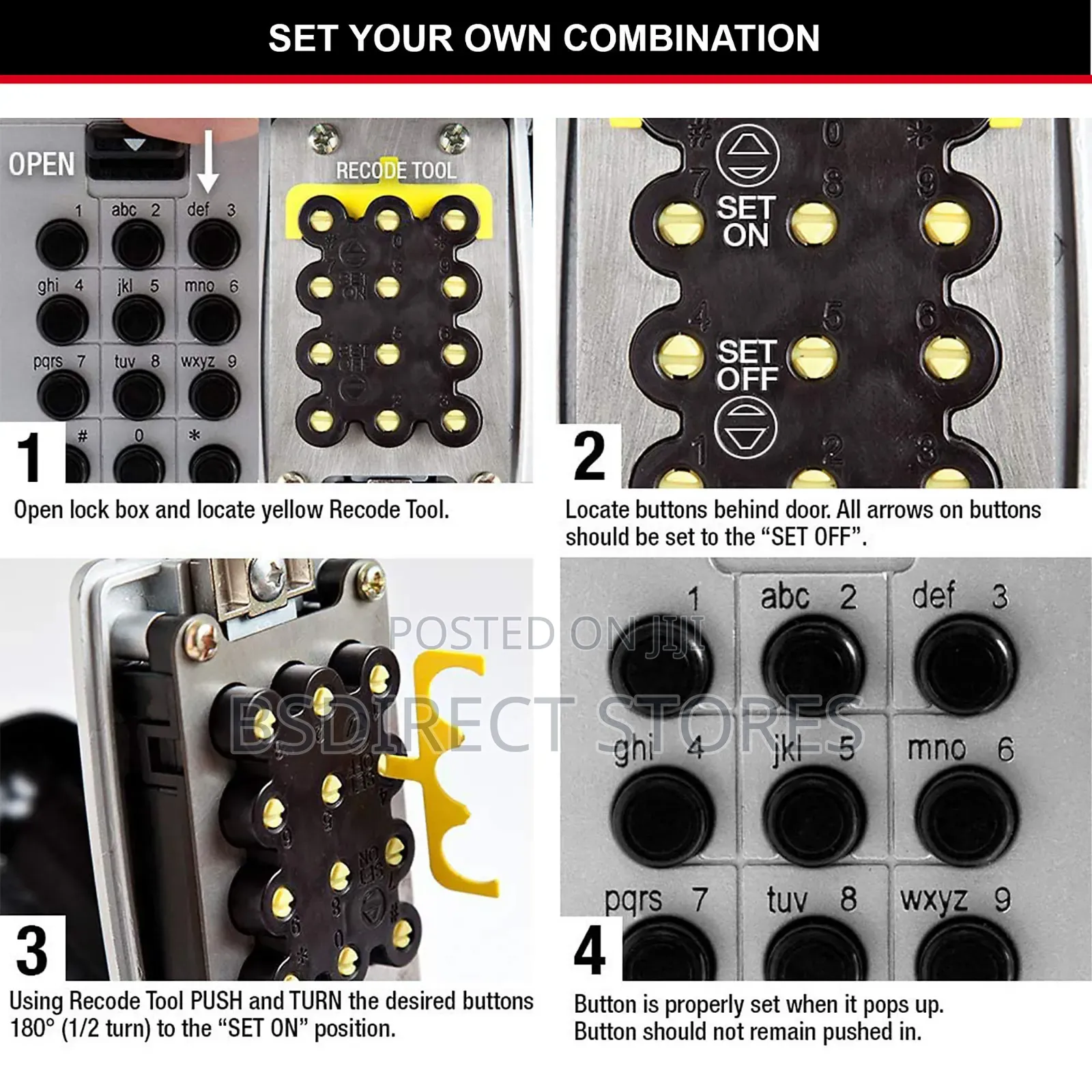 Master Lock Push Button Wall- Mounted Combination Key Safe