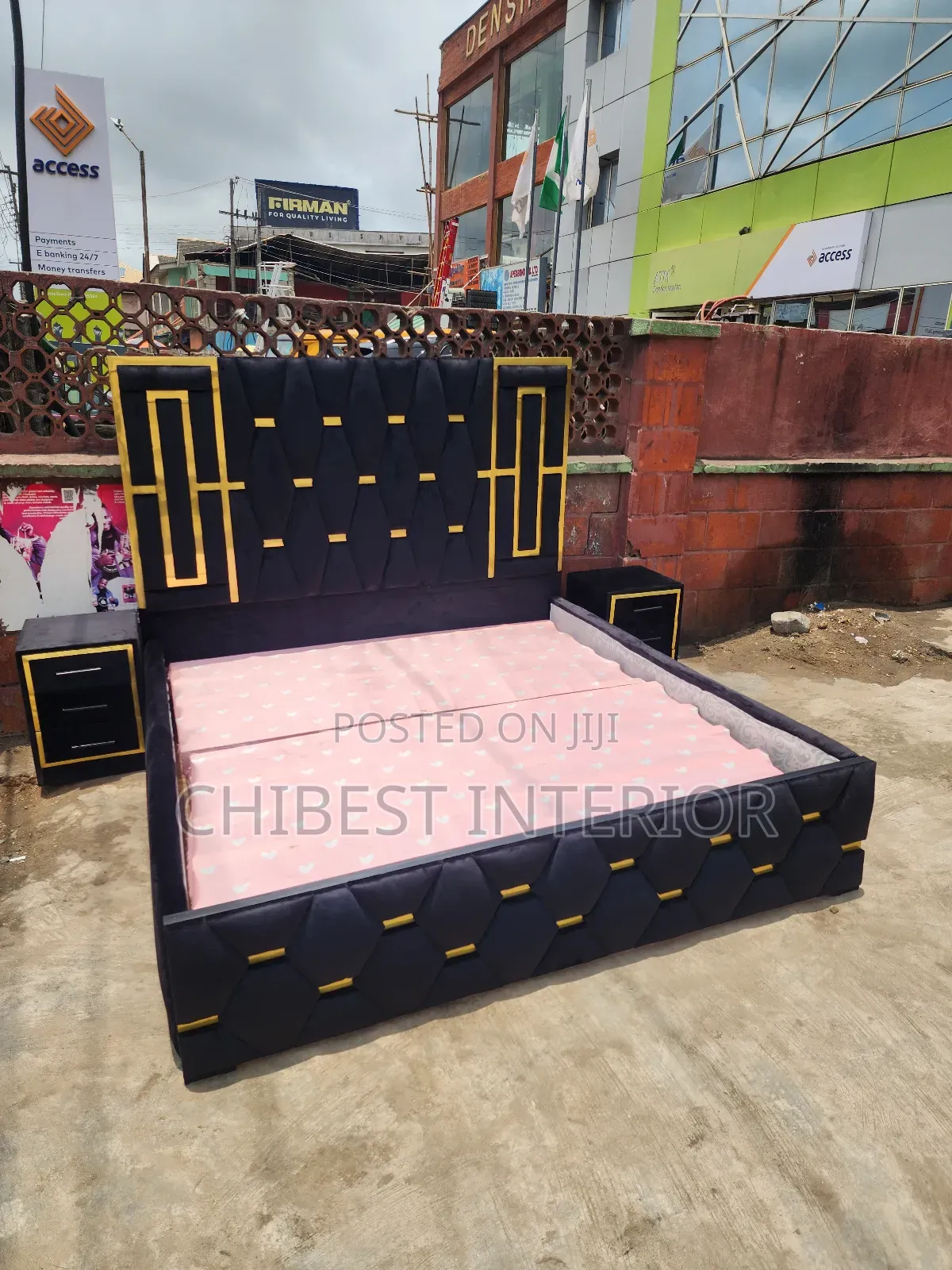 Upholstery 6by6 Bed With Two Bed Sides