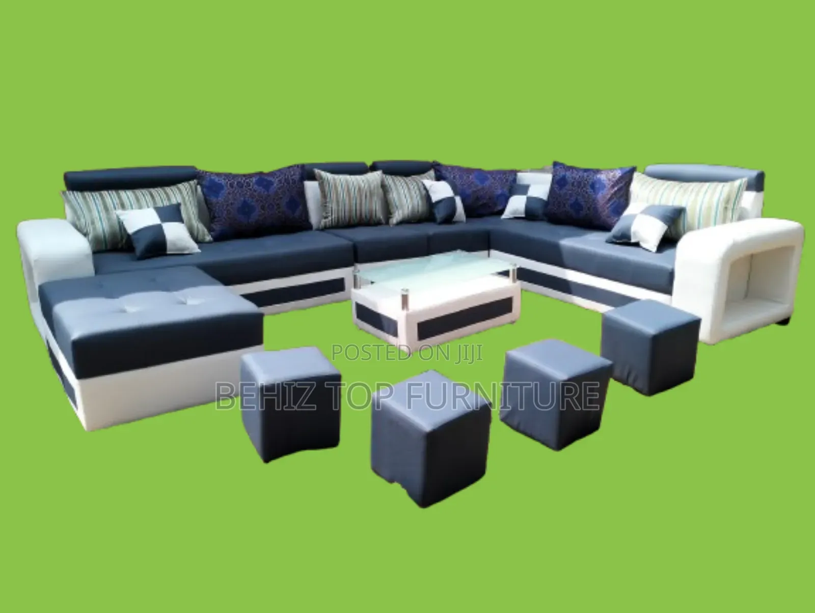 Complete Set Of Ushape With Throw Pillows And Centre Table in Port