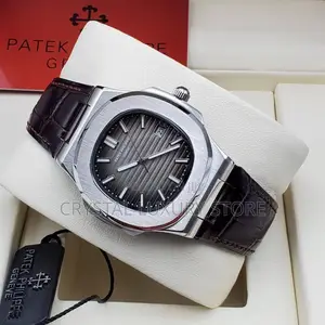 Patek Philippe Quality Luxury Men Genuine Leather Wristwatch