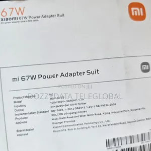 Xiaomi 67W Power Adapter Suit Adapter Type-C Data Cable