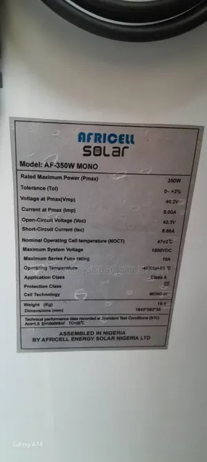 350w Africell Mono Solar Panel