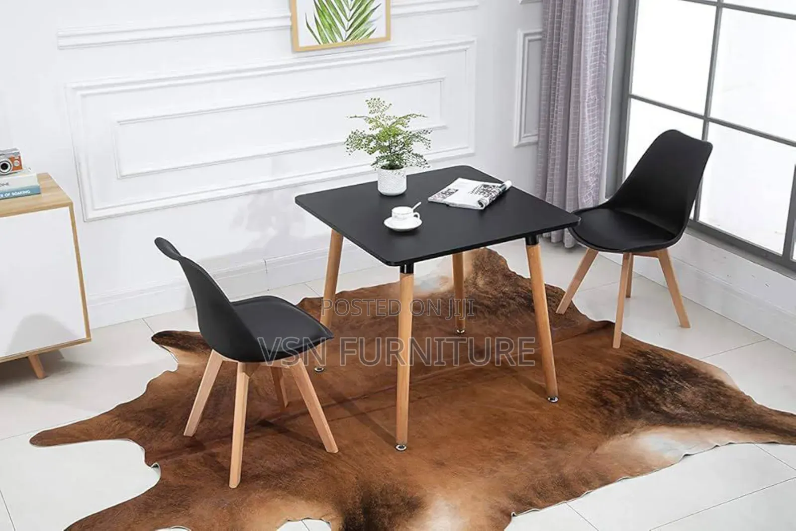 Square Dinning Table With Two Chairs