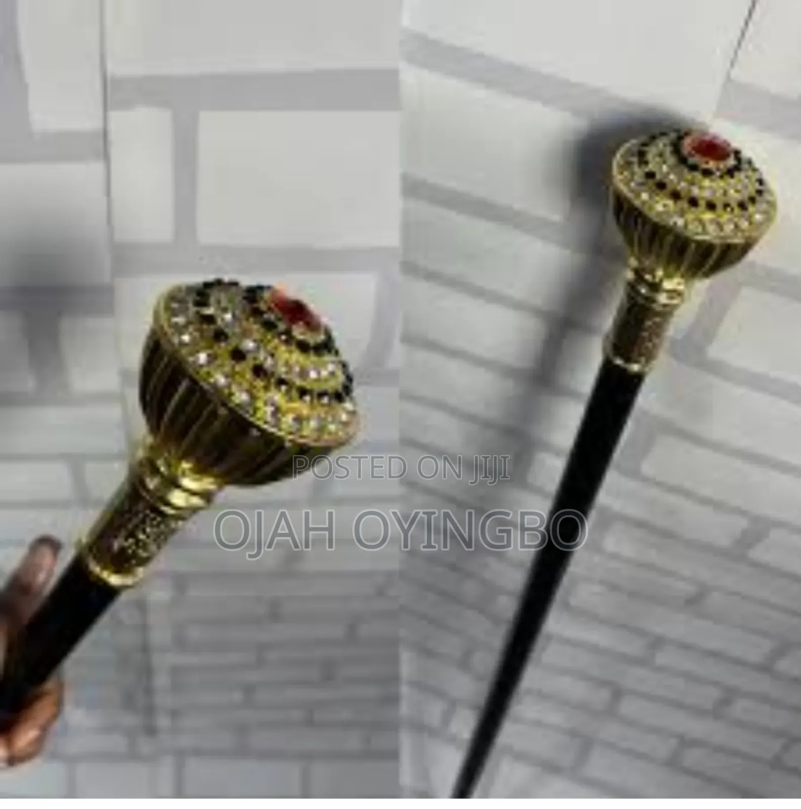 Black Body Stoned Head Staff