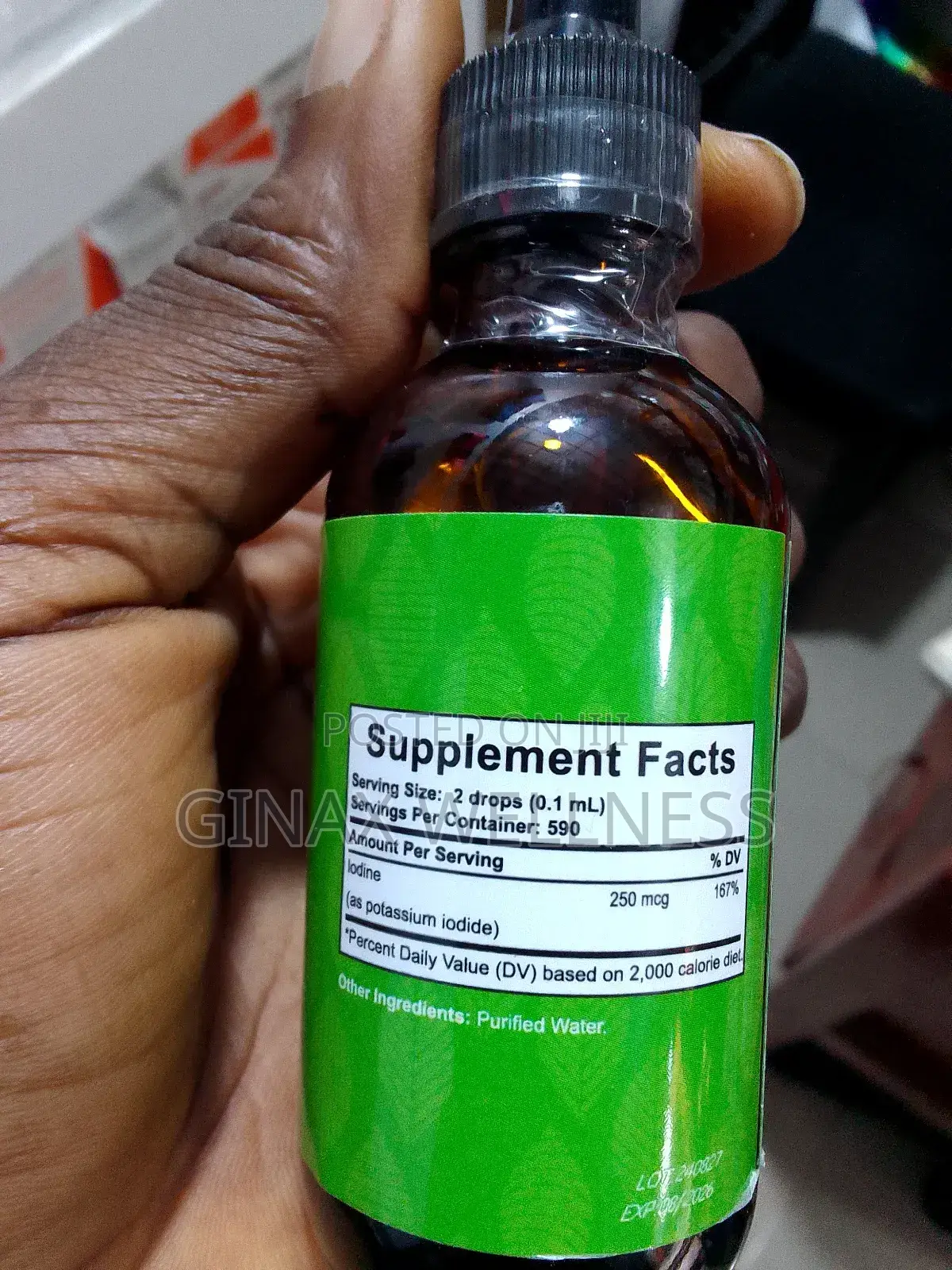 Ginax Iodine Liquid Drops (60ml, 250mcg)