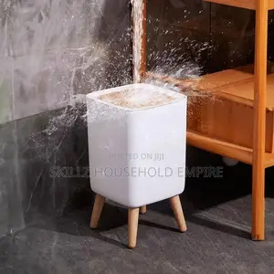 White Pedal Bin With Lid
