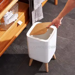 White Pedal Bin With Lid