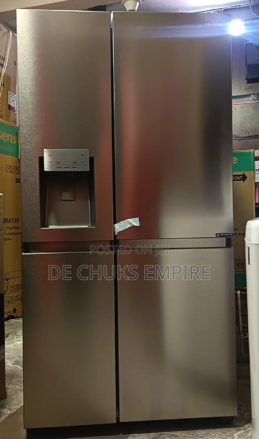 Hisense Inverter Side by Side Fridge + Ice Cube Maker-(601l)