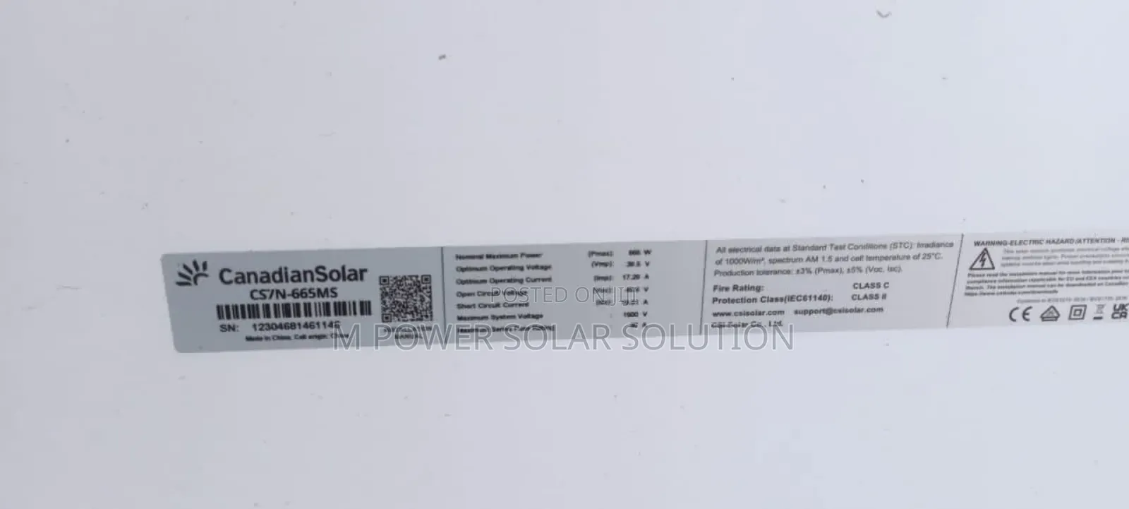 555w 120cell Canadian Mono Solar Panel