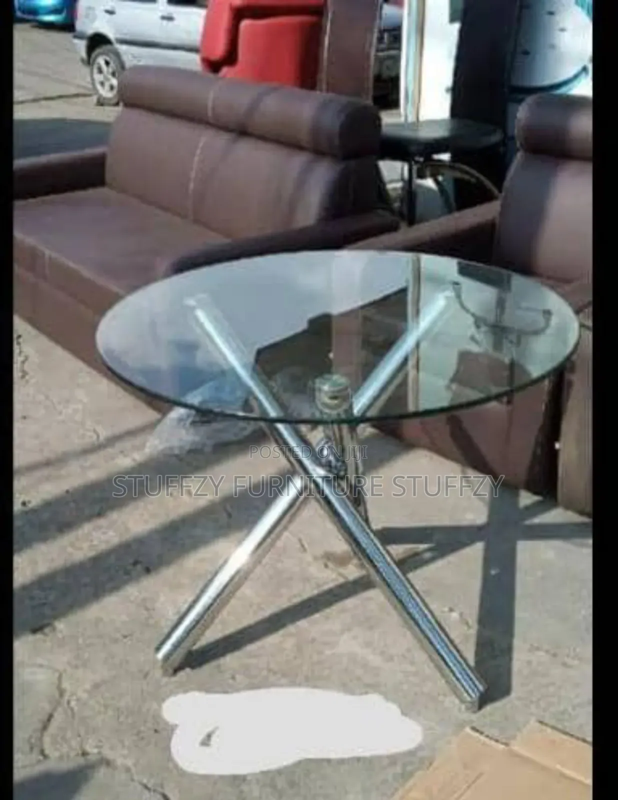 Restaurant Tempared Glass Dining Table