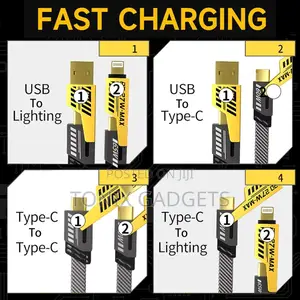 4 in 1 Convertible Data Cable-65w Multiple Charging Cable~1M