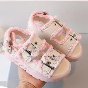 Unisex Boys Girls Real Leather With Fur Sandals Size 24to36