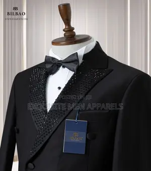 All Black Stone Turkish Tuxedo Men’S Suit