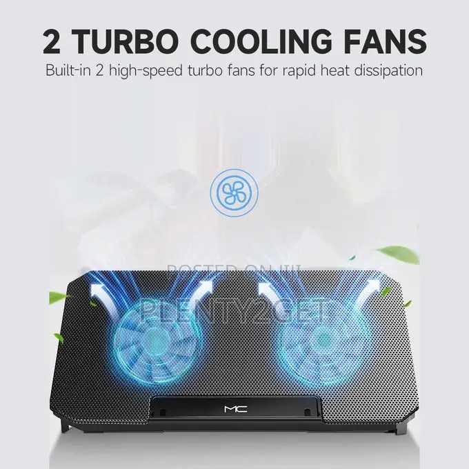 Mc Laptop Stand With Cooling Fan Low Noise Adjustable Height