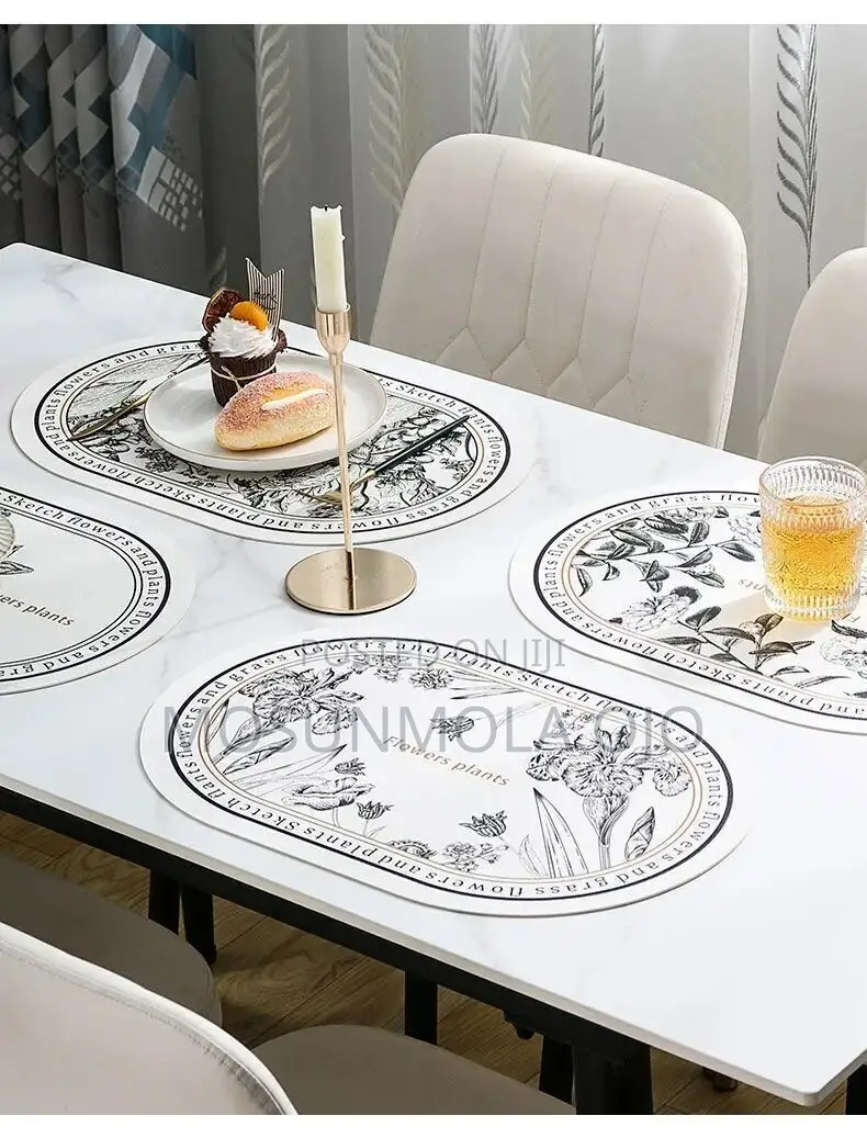 Set of 4 Washable PVC Dining Table Mat