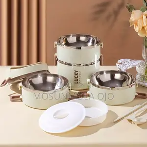 4 Layer Stainless Steel Lunch Boxes With Bags and Utensils