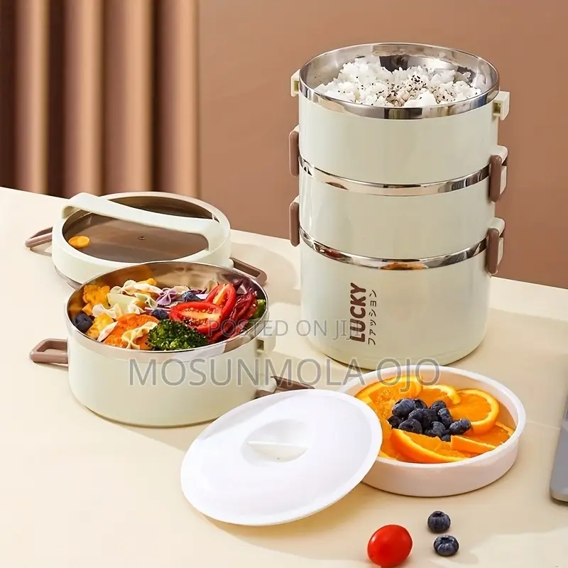4 Layer Stainless Steel Lunch Boxes With Bags and Utensils