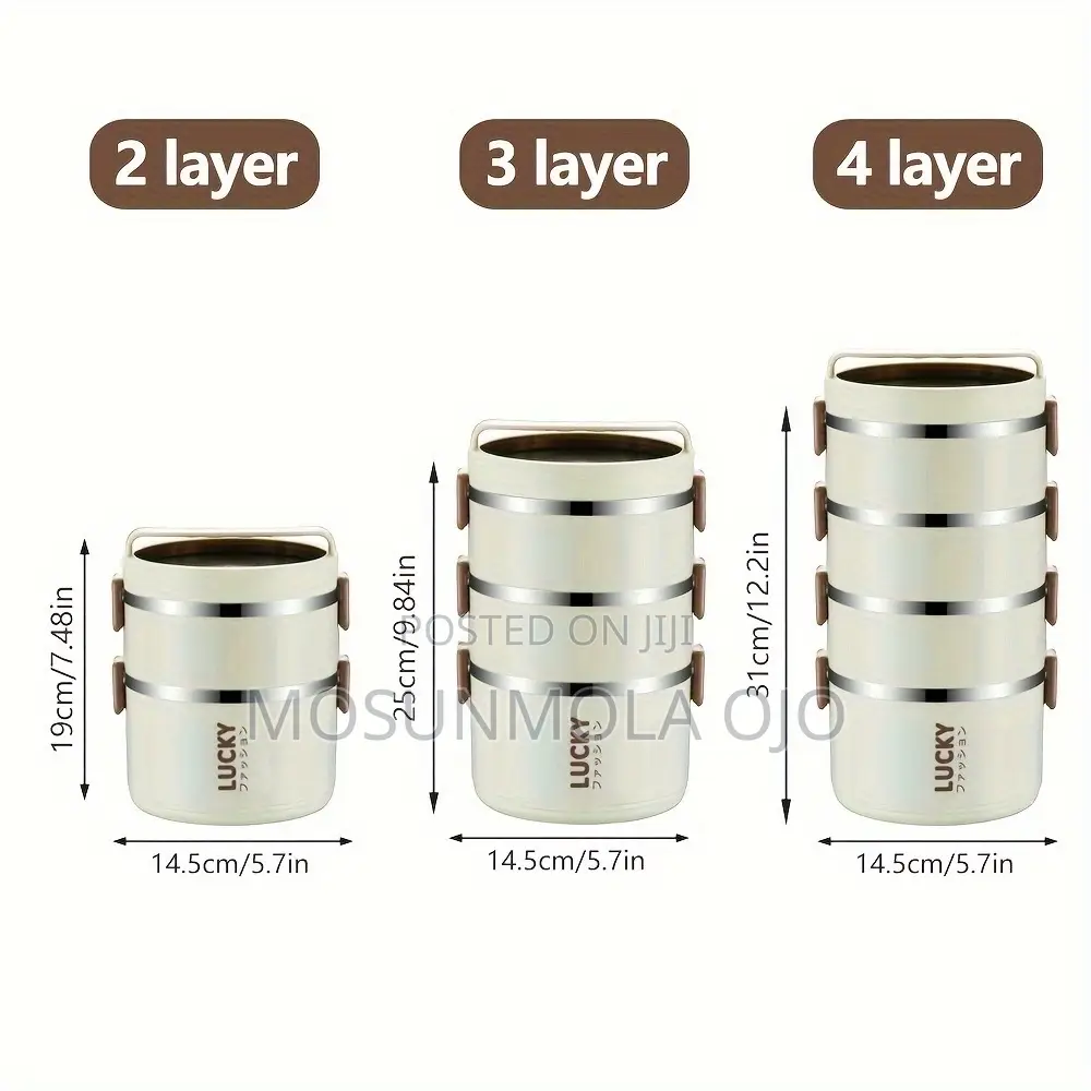 4 Layer Stainless Steel Lunch Boxes With Bags and Utensils