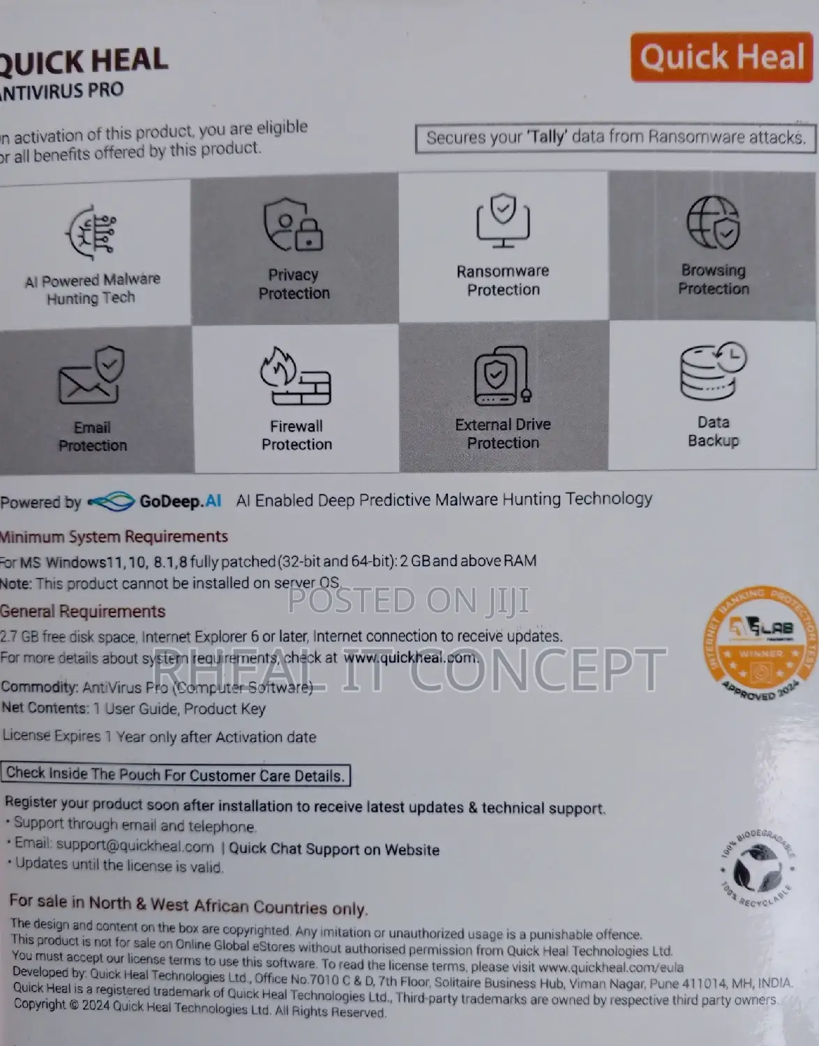 Quick Heal Antivirus 3users