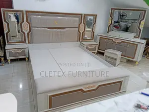 Set of Imported 6 by 7 Bed With Footrest and Dresser