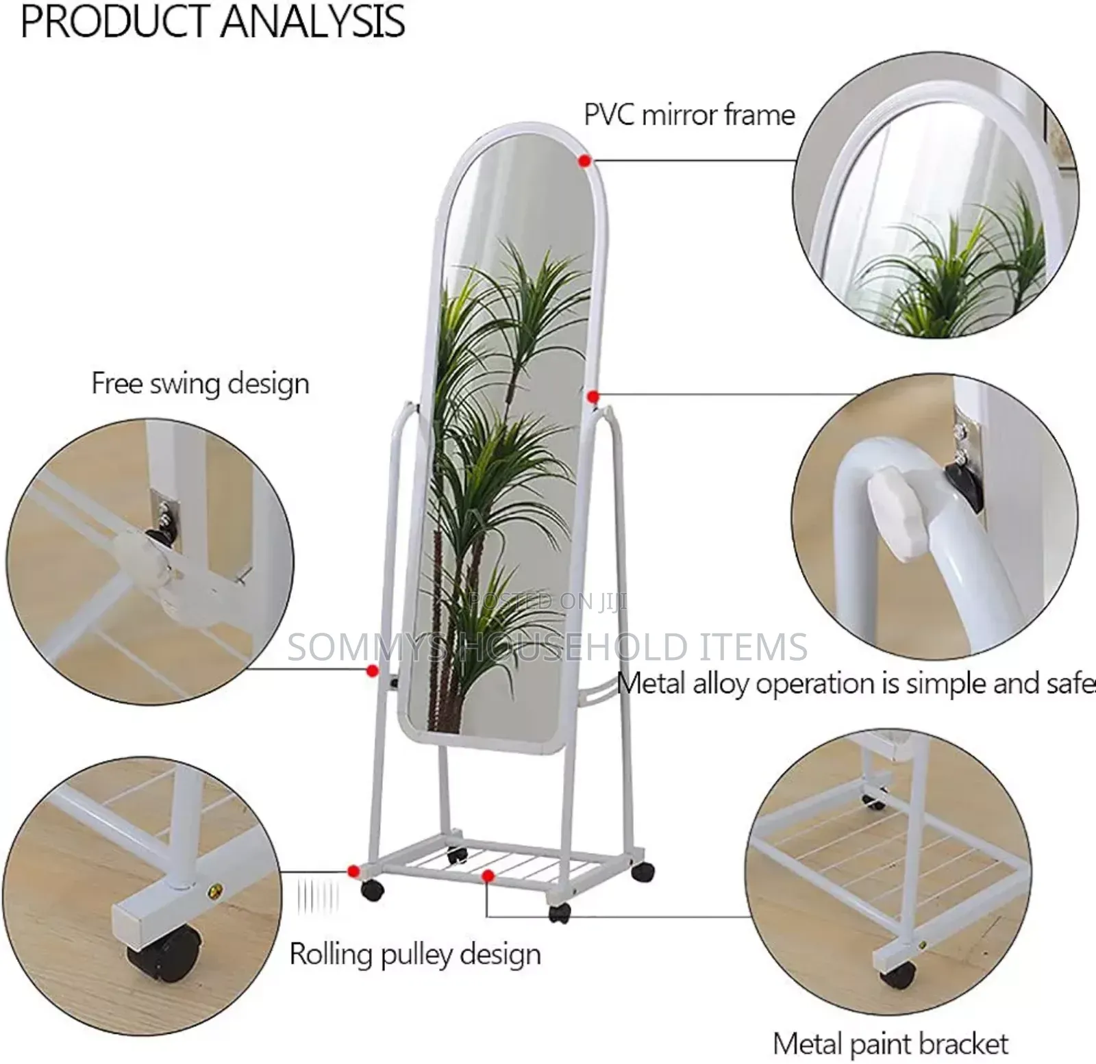 Movable Standing Dressing Mirror
